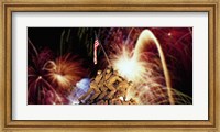 Framed Digital Composite, Fireworks Highlight the Marine Corps War Memorial, Arlington, Virginia, USA