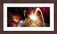 Framed Digital Composite, Fireworks Highlight the Marine Corps War Memorial, Arlington, Virginia, USA