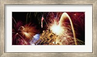 Framed Digital Composite, Fireworks Highlight the Marine Corps War Memorial, Arlington, Virginia, USA