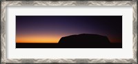 Framed Silhouette of Ayers Rock formations on a landscape, Uluru-Kata Tjuta National Park, Northern Territory, Australia