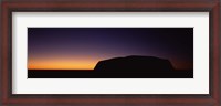 Framed Silhouette of Ayers Rock formations on a landscape, Uluru-Kata Tjuta National Park, Northern Territory, Australia