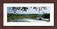 Framed Looking over the top of the Victoria Falls towards the Victoria Falls bridge, Zambia