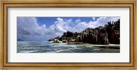 Framed Rock formations at the coast, Anse Source d'Argent, La Digue Island, Seychelles