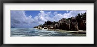 Framed Rock formations at the coast, Anse Source d'Argent, La Digue Island, Seychelles