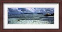 Framed Snorkeler in the clean waters on Anse Source d'Argent beach, La Digue Island, Seychelles
