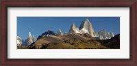 Framed Low angle view of mountains, Mt Fitzroy, Cerro Torre, Argentine Glaciers National Park, Patagonia, Argentina