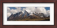 Framed Clouds over snowcapped mountains, Towers of Paine, Mt Almirante Nieto, Torres Del Paine National Park, Chile