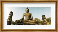 Framed Low angle view of a statue of Buddha, Sukhothai Historical Park, Sukhothai, Thailand