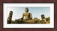 Framed Low angle view of a statue of Buddha, Sukhothai Historical Park, Sukhothai, Thailand