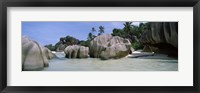 Framed Granite rocks at the coast, Anse Source d'Argent, La Digue Island, Seychelles