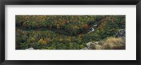 Framed Fall colors on mountains near Lake of the Clouds, Ontonagon County, Upper Peninsula, Michigan, USA
