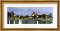 Framed Blue Mosque Lit Up at Dusk, Istanbul, Turkey