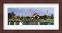 Framed Blue Mosque Lit Up at Dusk, Istanbul, Turkey