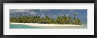 Framed Palm trees on the beach, Tapuaetai Motu, Aitutaki, Cook Islands