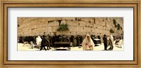 Framed People praying in front of the Wailing Wall, Jerusalem, Israel