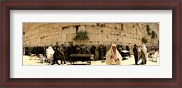 Framed People praying in front of the Wailing Wall, Jerusalem, Israel