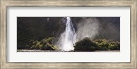 Framed Waterfall at Milford Sound, Fiordland National Park, South Island, New Zealand