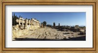 Framed Ruins of the Roman town of Hierapolis at Pamukkale, Anatolia, Central Anatolia Region, Turkey