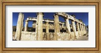 Framed Close up of columns in ruins, Hierapolis at Pamukkale, Anatolia, Central Anatolia Region, Turkey