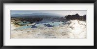 Framed Hot springs and Travertine Pool with Cloudy Sky, Pamukkale, Turkey