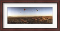 Framed Hot air balloons in the sky over Cappadocia, Central Anatolia Region, Turkey