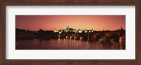 Framed Bridge with a church and castle, Charles Bridge, St. Vitus Cathedral, Hradcany Castle, Prague, Czech Republic