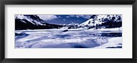 Framed Lake and snowcapped mountains, Tioga Lake, Inyo National Forest, Eastern Sierra, Californian Sierra Nevada, California