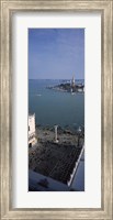 Framed Church and bell tower from St Mark's Campanile, Canale di San Marco, Doges Palace, San Giorgio Maggiore, Venice, Veneto, Italy