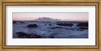 Framed Rocks in the sea with Table Mountain, Cape Town, South Africa