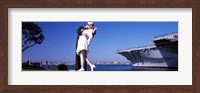 Framed Kiss between sailor and nurse sculpture, Unconditional Surrender, San Diego Aircraft Carrier Museum, San Diego, California, USA