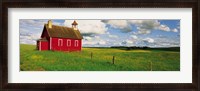 Framed Small Red Schoolhouse, Battle Lake, Minnesota, USA