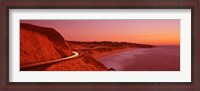 Framed Pacific Coast Highway At Sunset, California, USA