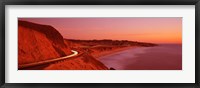 Framed Pacific Coast Highway At Sunset, California, USA