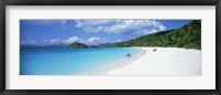 Framed Tourists on the beach, Trunk Bay, St. John, US Virgin Islands