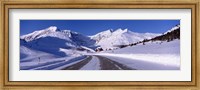 Framed Canada, Alberta, Banff National Park, icefield, road