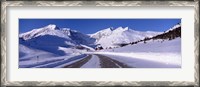 Framed Canada, Alberta, Banff National Park, icefield, road
