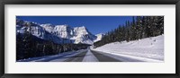 Framed Canada, Alberta, Banff National Park, road, winter