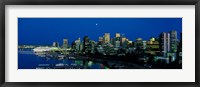 Framed Evening skyline Vancouver British Columbia Canada