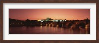 Framed Bridge with a church and castle, Charles Bridge, St. Vitus Cathedral, Hradcany Castle, Prague, Czech Republic