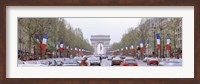 Framed Traffic on a road, Arc De Triomphe, Champs Elysees, Paris, France