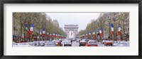 Framed Traffic on a road, Arc De Triomphe, Champs Elysees, Paris, France