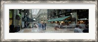 Framed Large group of people on the street, Milan, Italy