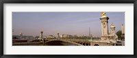Framed Bridge over a river, Alexandre III Bridge, Eiffel Tower, Paris, France