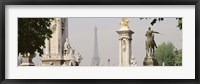 Framed Low angle view of a statue, Alexandre III Bridge, Eiffel Tower, Paris, France