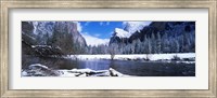 Framed USA, California, Yosemite National Park, Flowing river in the winter