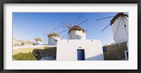 Framed Traditional windmill in a village, Mykonos, Greece