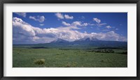 Framed Meadow with mountains in the background, Cuchara River Valley, Huerfano County, Colorado, USA