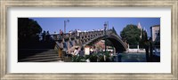 Framed Tourists on a bridge, Accademia Bridge, Grand Canal, Venice, Veneto, Italy
