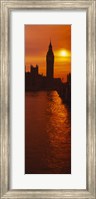 Framed Big Ben at Sunset, House of Parliament, London, England