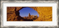 Framed Blue Sky through Stone Arch, Arches National Park, Utah